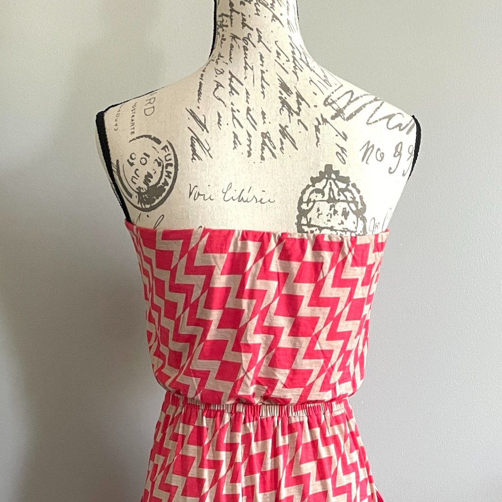 Three Pink Hearts . Melon Colored Patterned Strap… - image 2